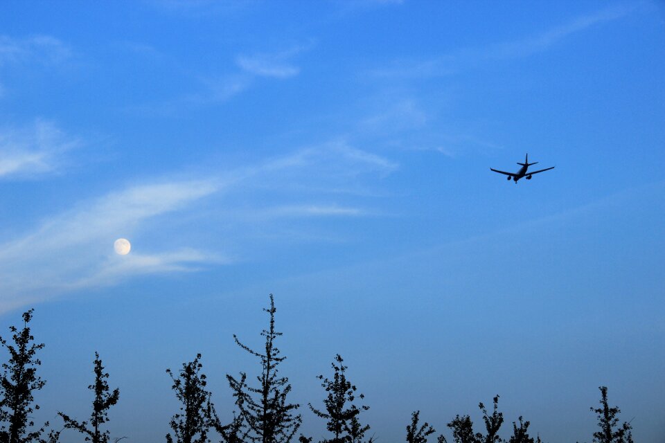 Sky aircraft moon