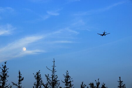 Sky aircraft moon