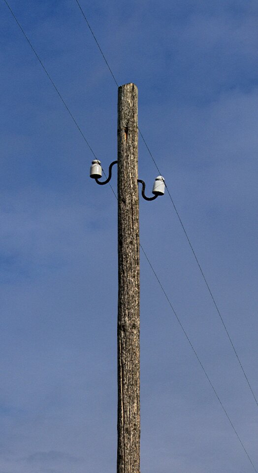 Mast aboveground the telephone line