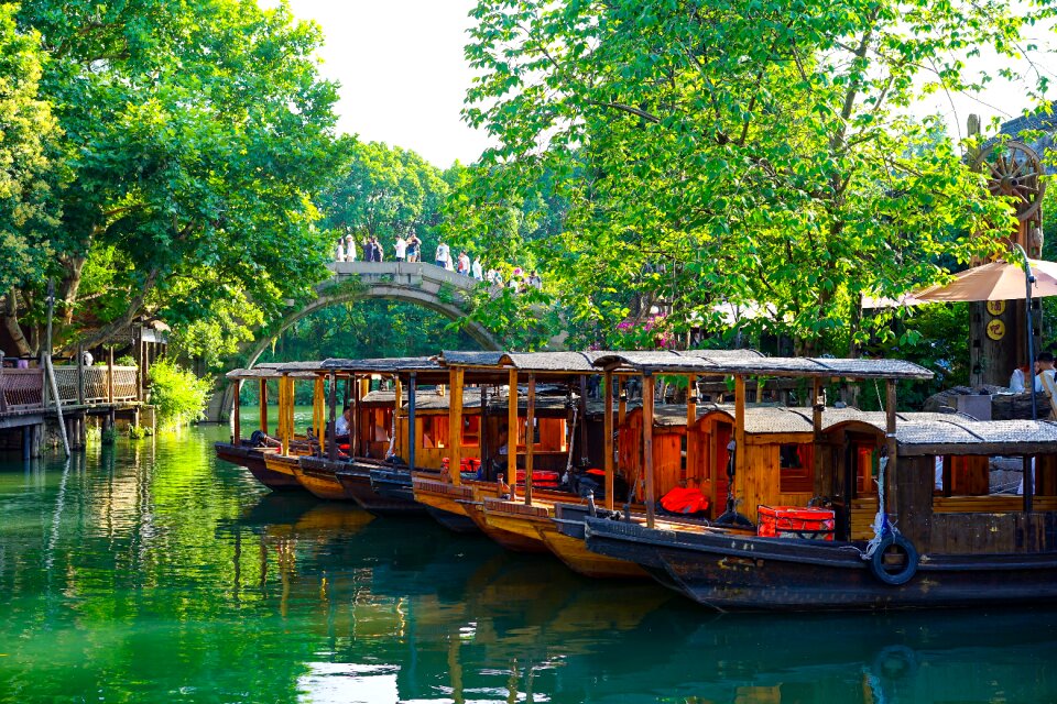 River antiquity green boat