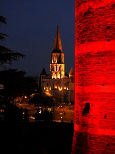 Night illuminated building