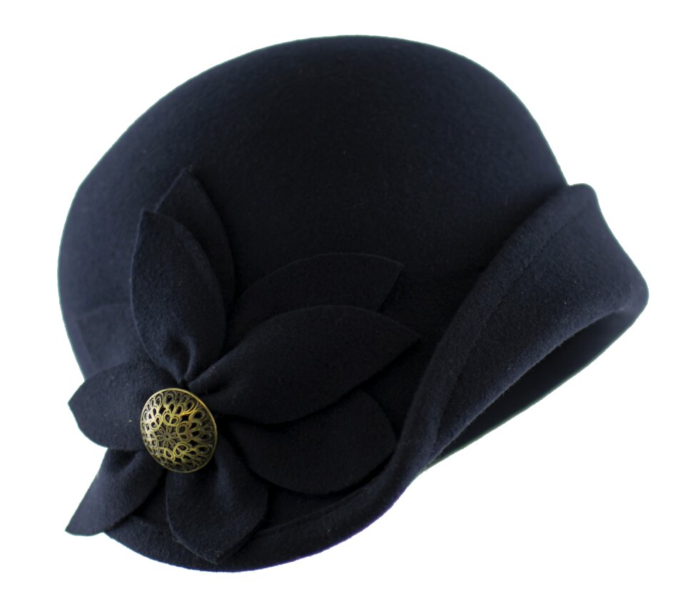 Felt navy blue headgear