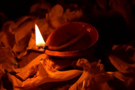 Fire oil lamp night