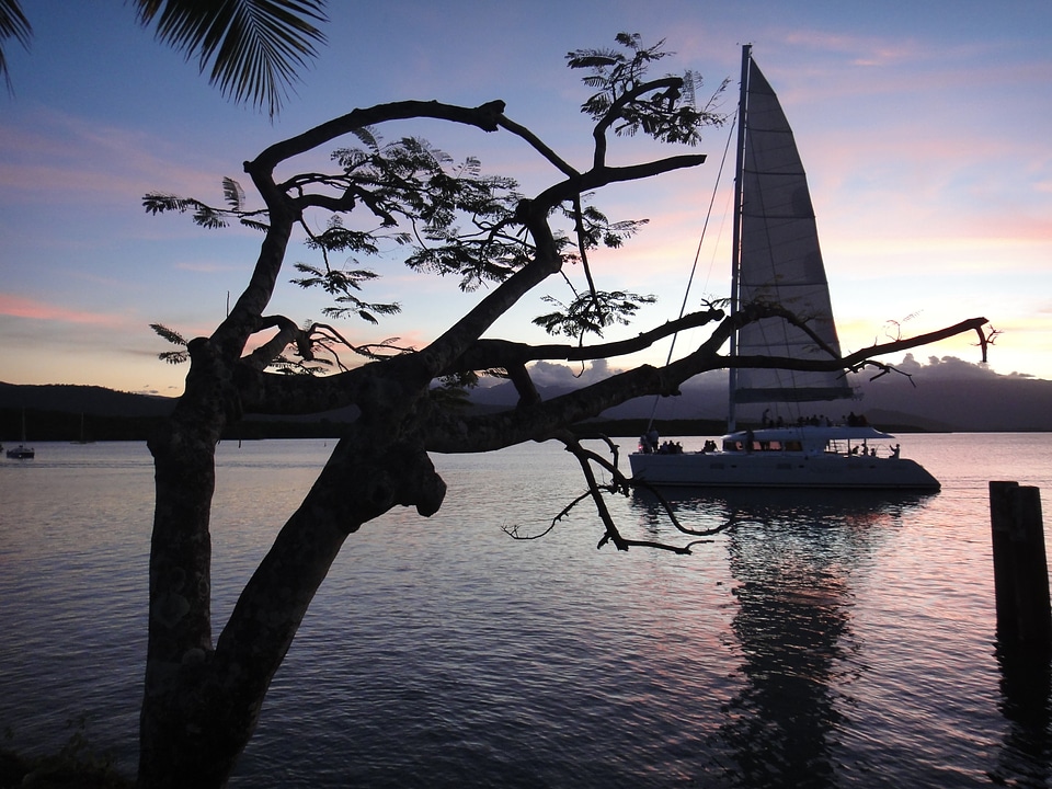 Ship abendstimmung sailing boat