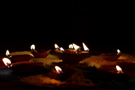 Fire oil lamp night photo