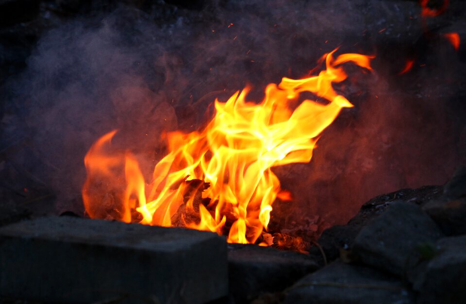 Fireplace flame heat