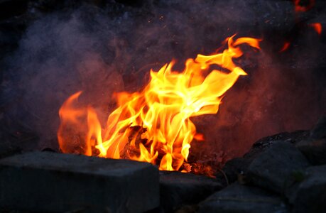 Fireplace flame heat photo