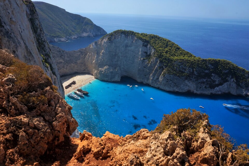 Blue shipwreck beach summer
