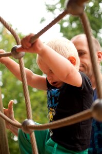 Outdoor climbing boy