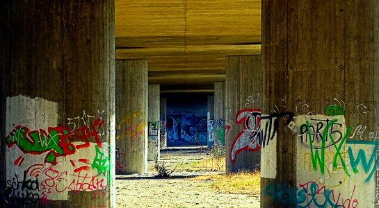 Underpass graffiti neglected photo