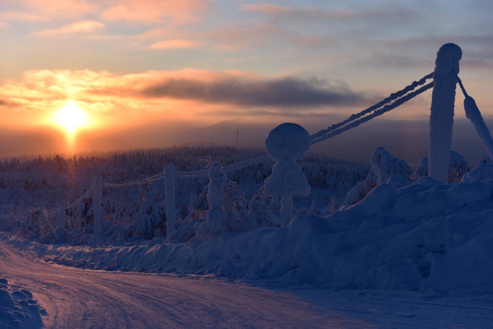 Mood idyllic snow landscape