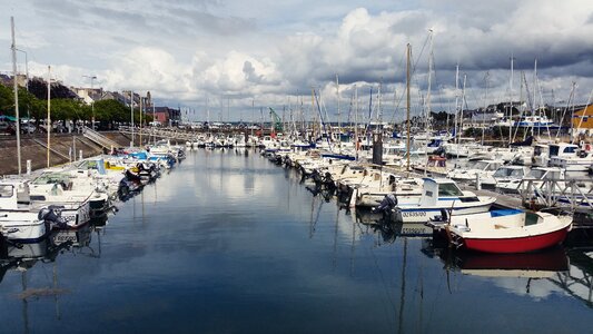Clouds grey sky port