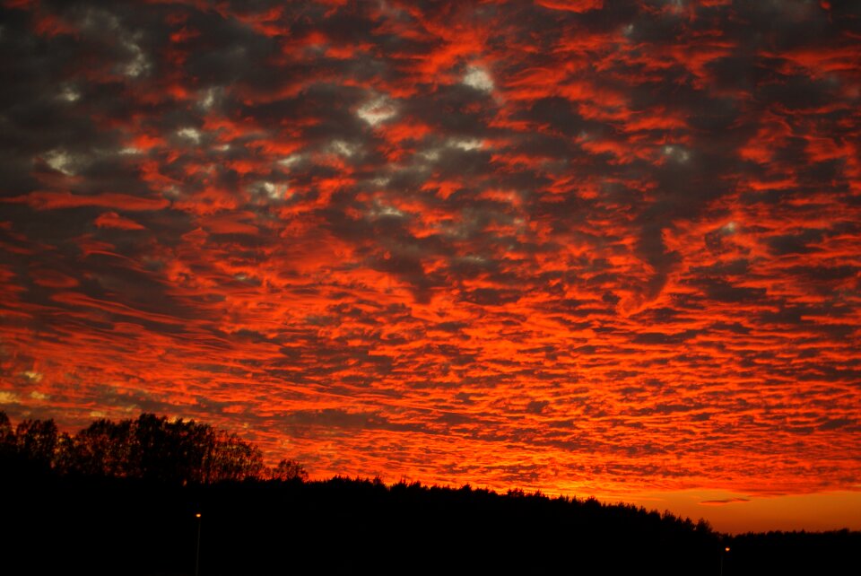 Clouds red evening photo