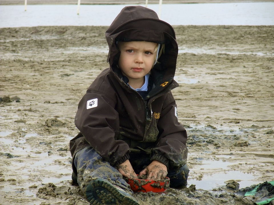 North sea beach mud