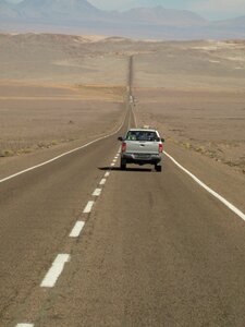 Atacama desert traffic road photo