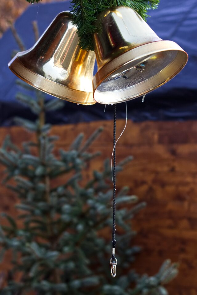 Fir tree ring the bell decoration