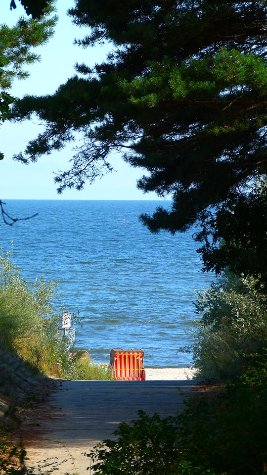Baltic sea beach chair access to the beach