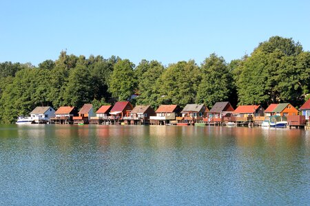 Boathouses lake leisure photo