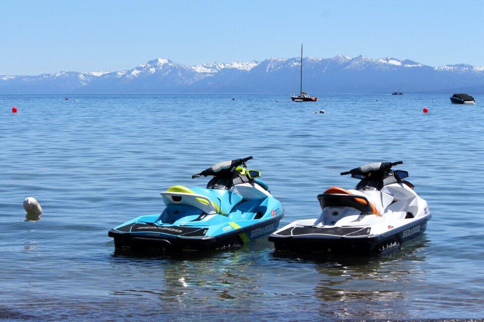 Mountains boat water