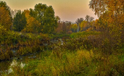 Autumn evening the picturesque photo