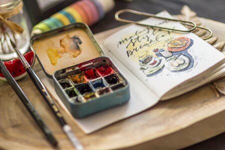 Water color painting artisan market riverson
