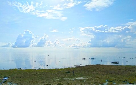 Sea blue sky photo