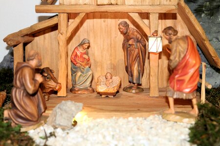 Nativity scene stall christmas crib figures photo