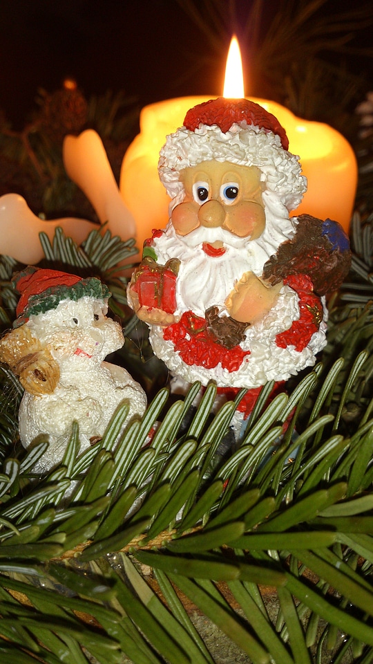Candle advent santa claus