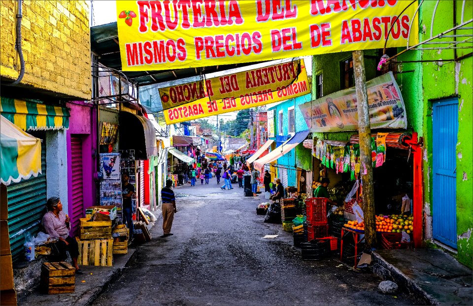 Color fruit dirty streets