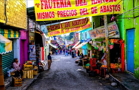 Color fruit dirty streets