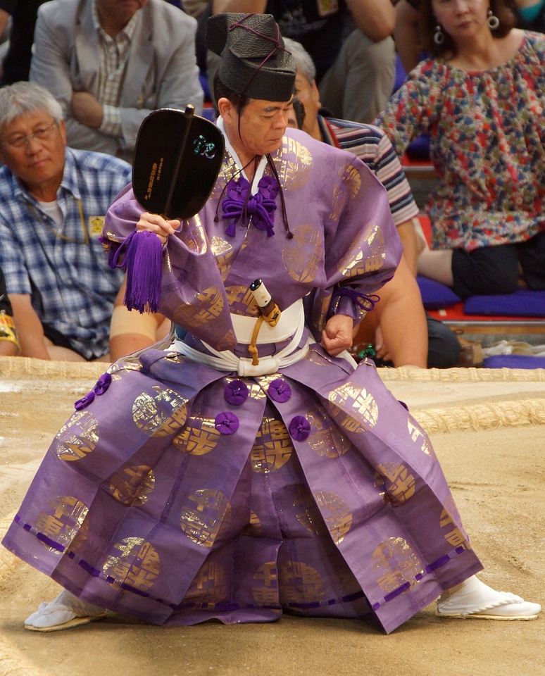 Spectators fans sumo