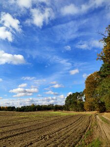 Landscape clouds plowed photo