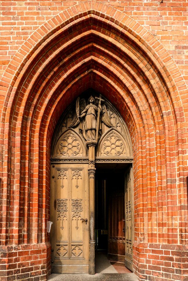 Antique wooden door historically