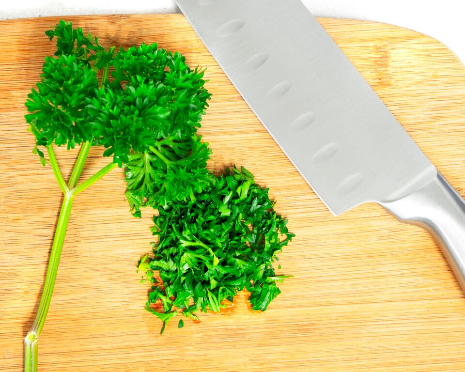 Parsley chopped food photo