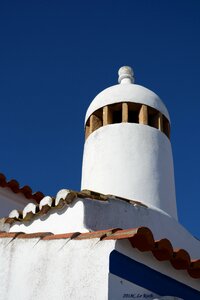 Fireplace white roof photo