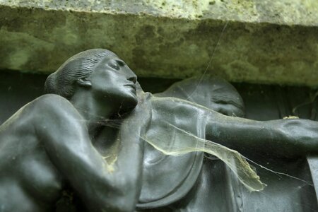 Grave sculpture mourning photo