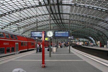 Railway station hall train