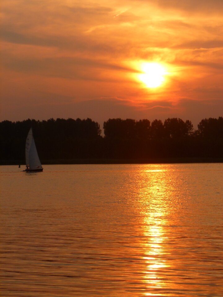 Sailing boat river