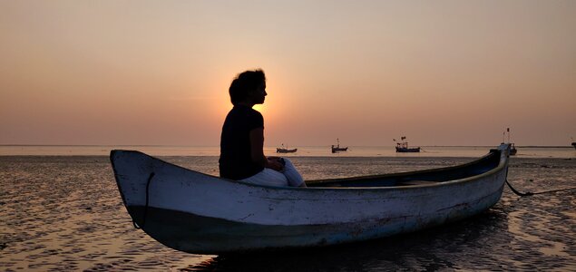 Sunset boat