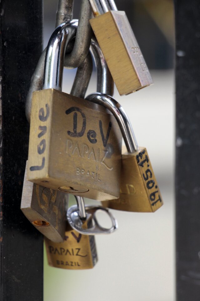 Padlocks love story symbol