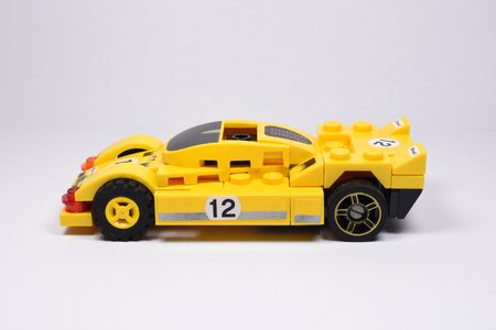 Lego yellow car back photo