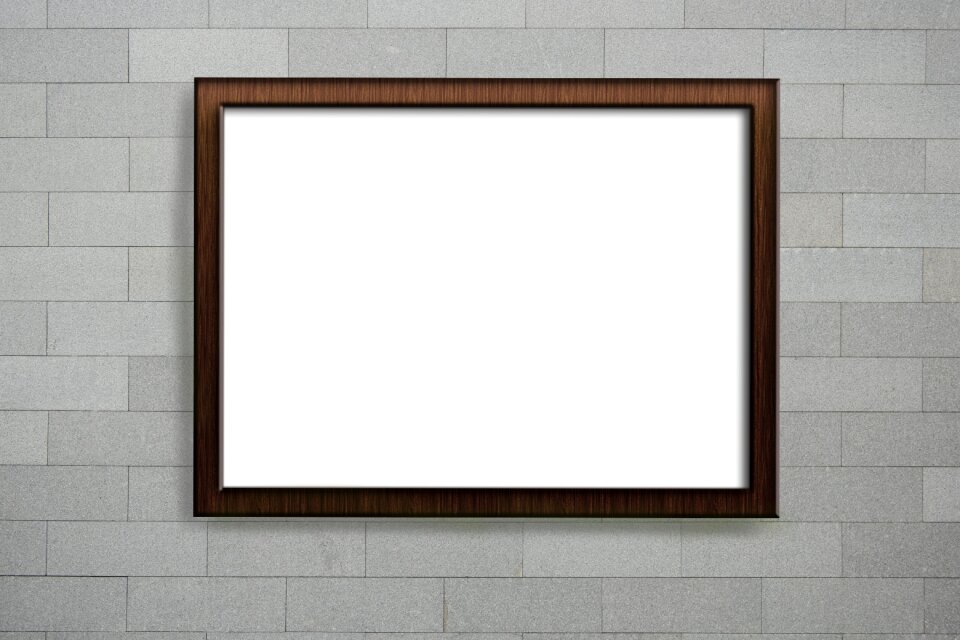 Empty frame picture frame poster mockup