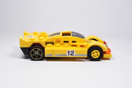 Lego yellow car back photo