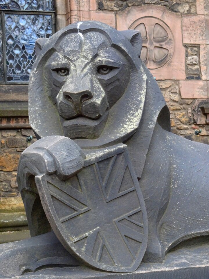 Coat of arms stone sculpture figure