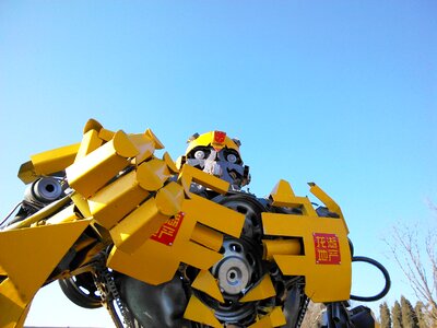 Bumblebee robot statue