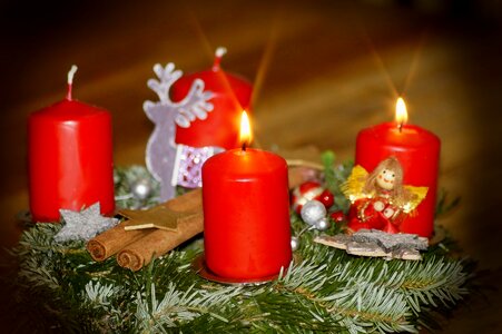 Candles christmas jewelry decorated photo