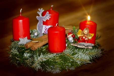 Candles christmas jewelry decorated photo