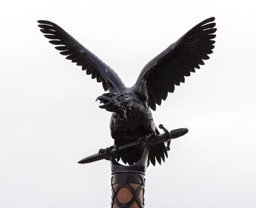 Bird symbol sculpture