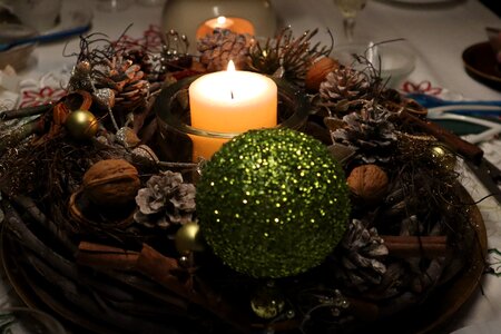 Candle christmas decoration candlelight photo