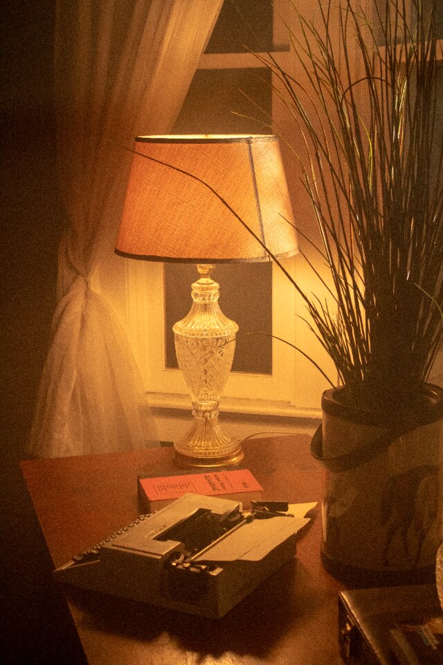 Scene nighttime brown desk